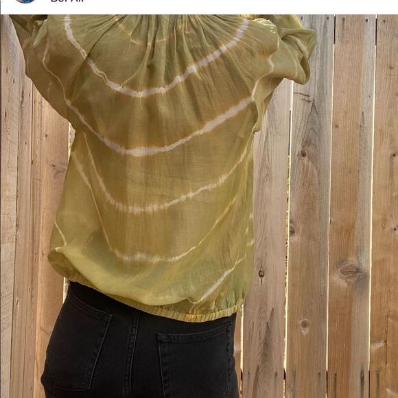 Alice+Olivia balloon sleeve blouse tie dye size M - Picture 3 of 7